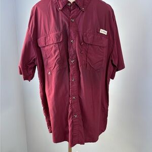 Magellan Outdoors Burgundy Button-Down Shirt